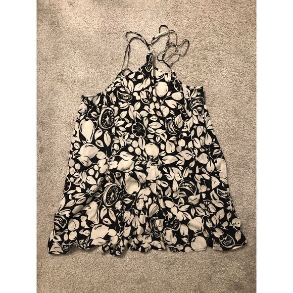 Brand New Anthropologie Sheer Mini Criss Cross Swing Dress Black & White - Picture 3 of 8
